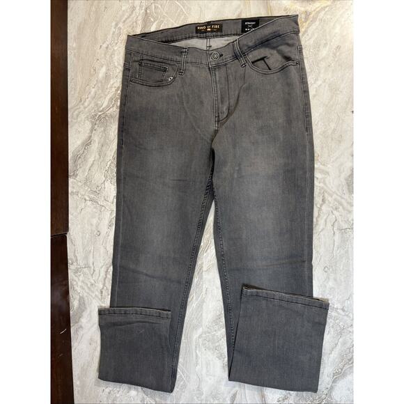 Ring of Fire 34 x 34 Straight Grey Wash Denim Jeans‎